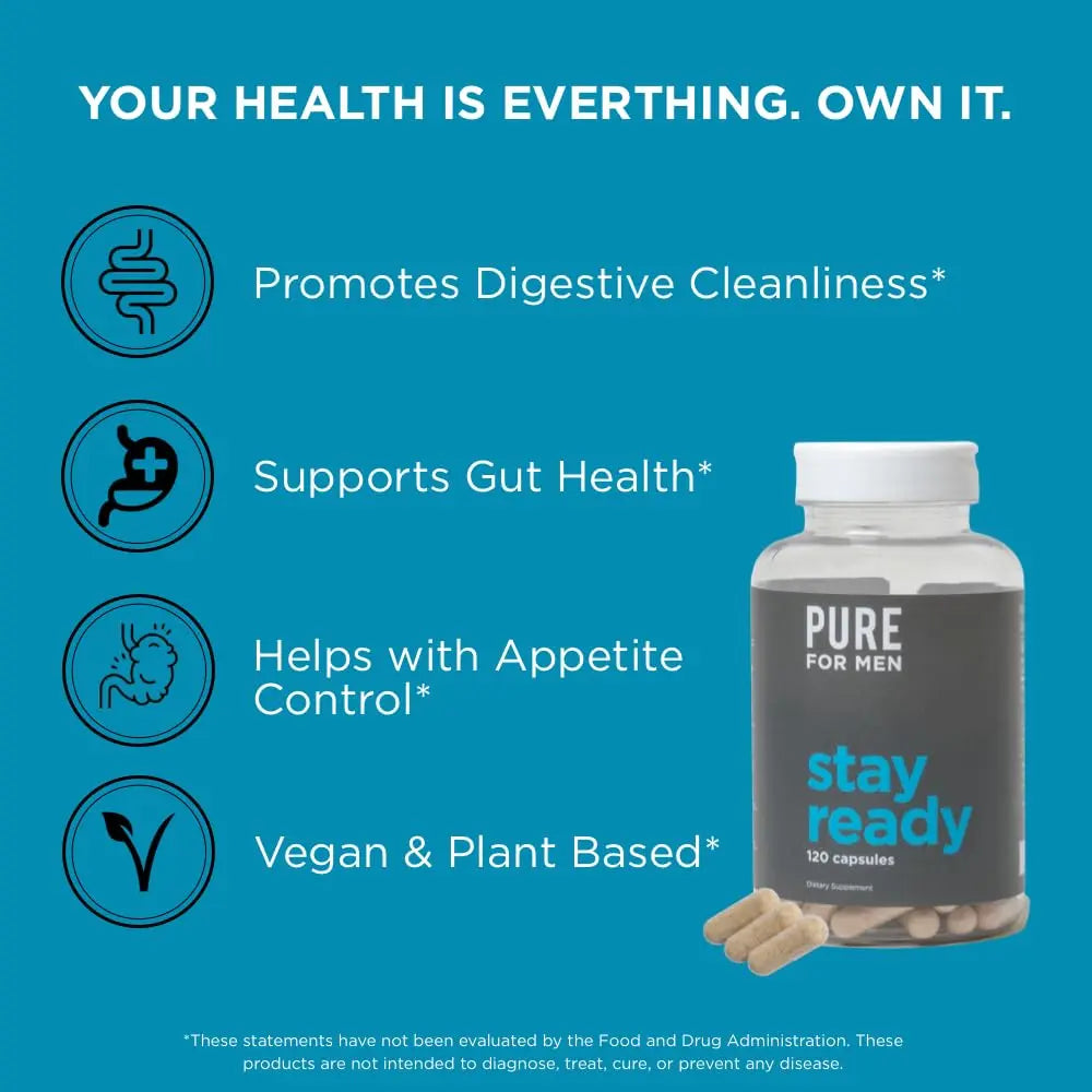 Pure for Men Original Vegan Cleanliness Stay Ready Fiber Supplement Pure for Men Au supplements
