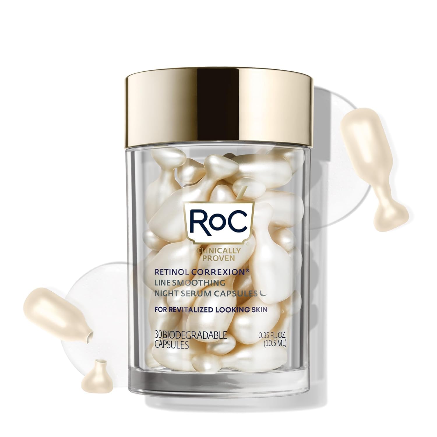 RoC Retinol Correxion Anti-Aging Wrinkle Night Serum, Retinol Serum for Face, Daily Treatment for Fine Lines