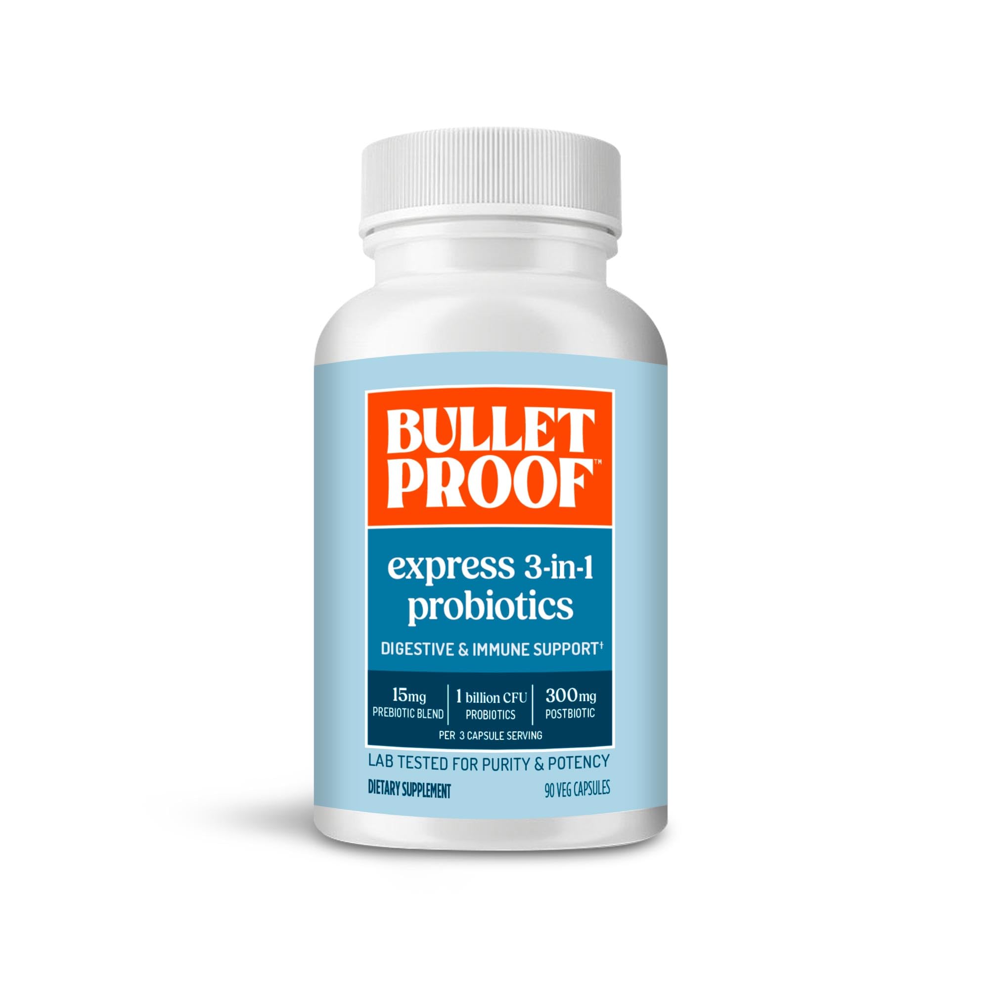 Bulletproof Express 3-in-1 Probiotic & Postbiotics Supplement for Sustained Gut Health, 90 Count Bulletproof Au supplements