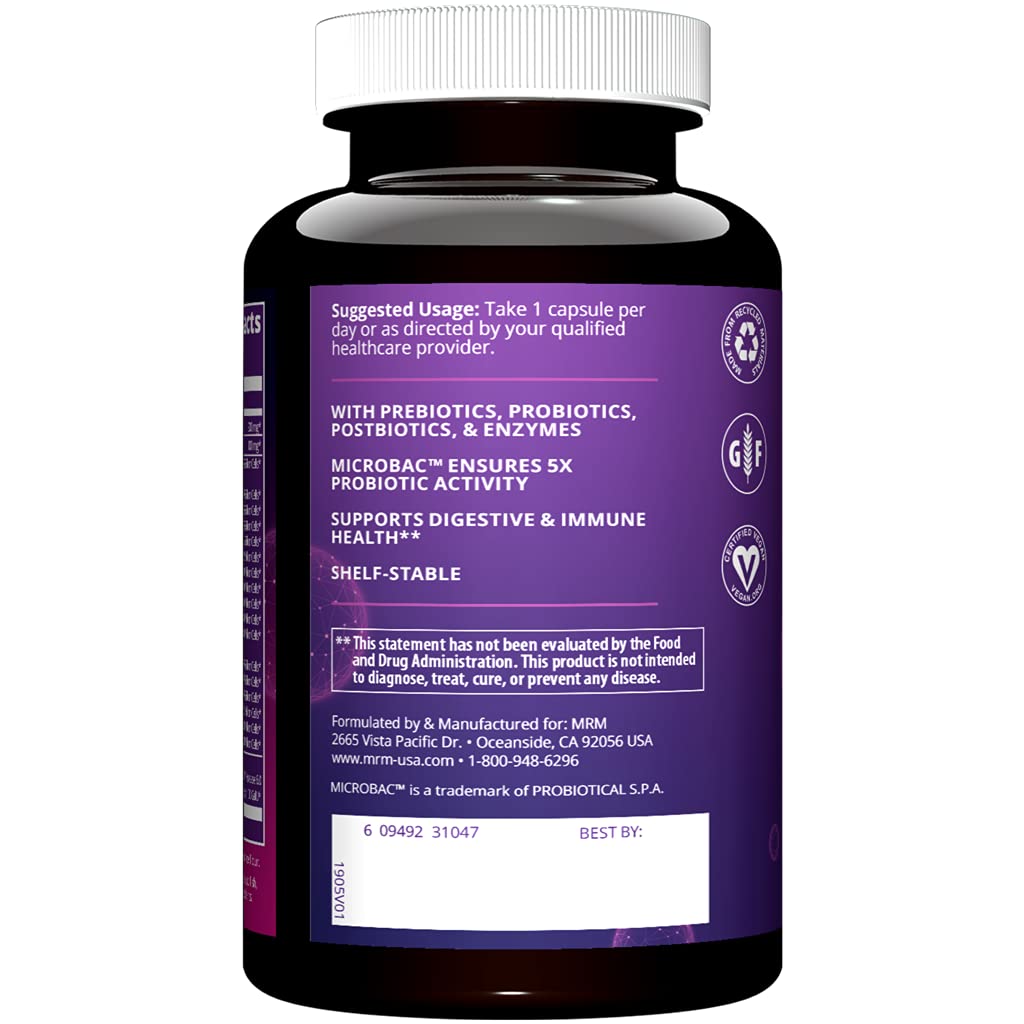 MRM Nutrition Extra Strength Probiotics - Supports Intestinal, GI, & Immune Health for Women & Men, Prebiotic, Probiotic, & Postbiotic Supplement, 25 Billion Cells & 16 Strains, Vegan - 30 Servings MRM Au supplements