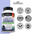 Elderberry Capsules with Zinc and Vitamin C for Adults - Immune Support Vitamins for Women and Men - Black Sambucus Elderberry Vitamin C and Zinc