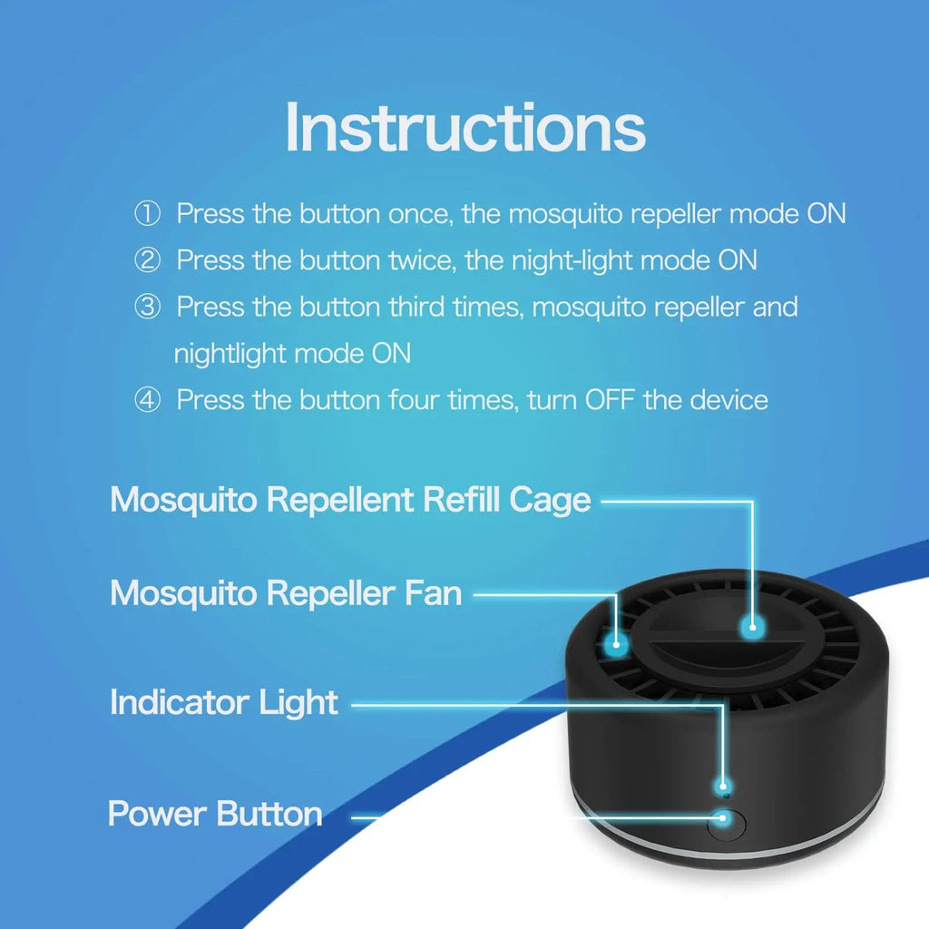 Rechargeable Mosquito Repeller Outdoor Patio Bug Insect Repellent Indoor RibRave Au supplements