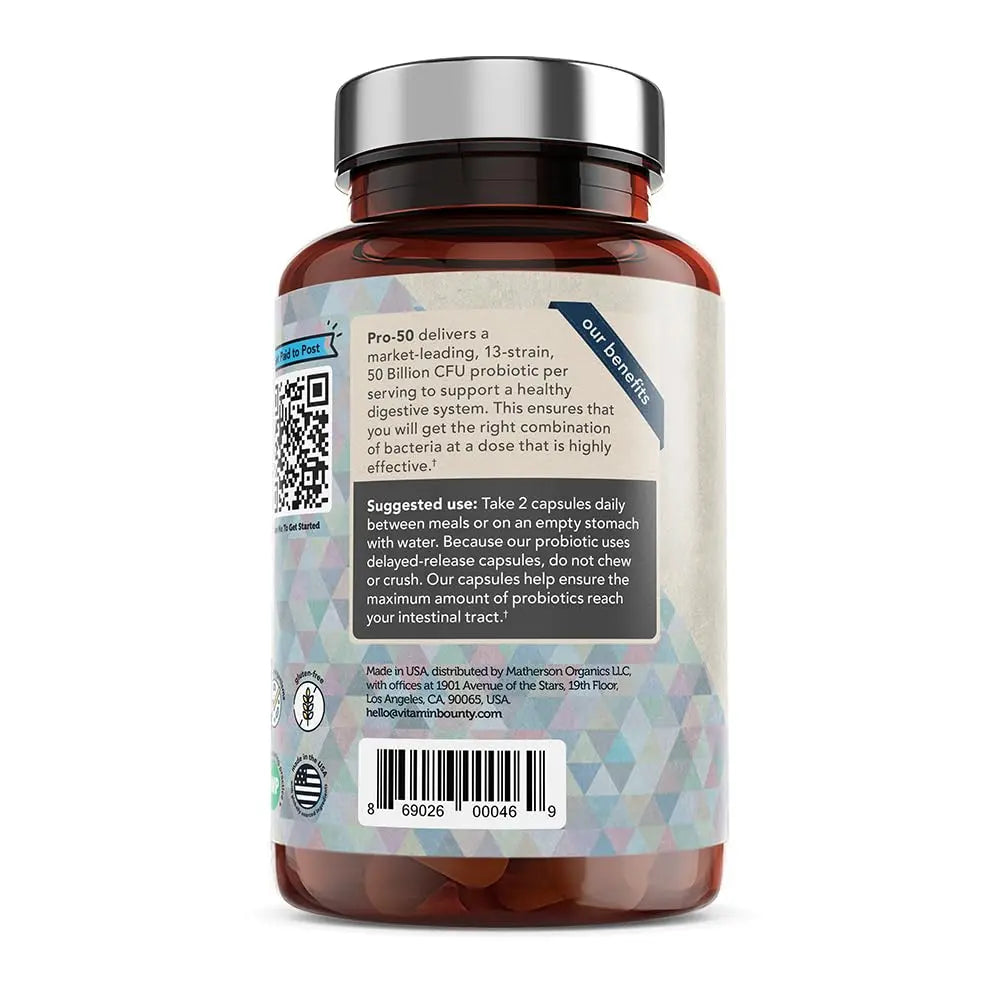Vitamin Bounty Pro-50 Probiotics Supplement- 13 Probiotic Strains, Gut Health Vitamin Bounty Au supplements