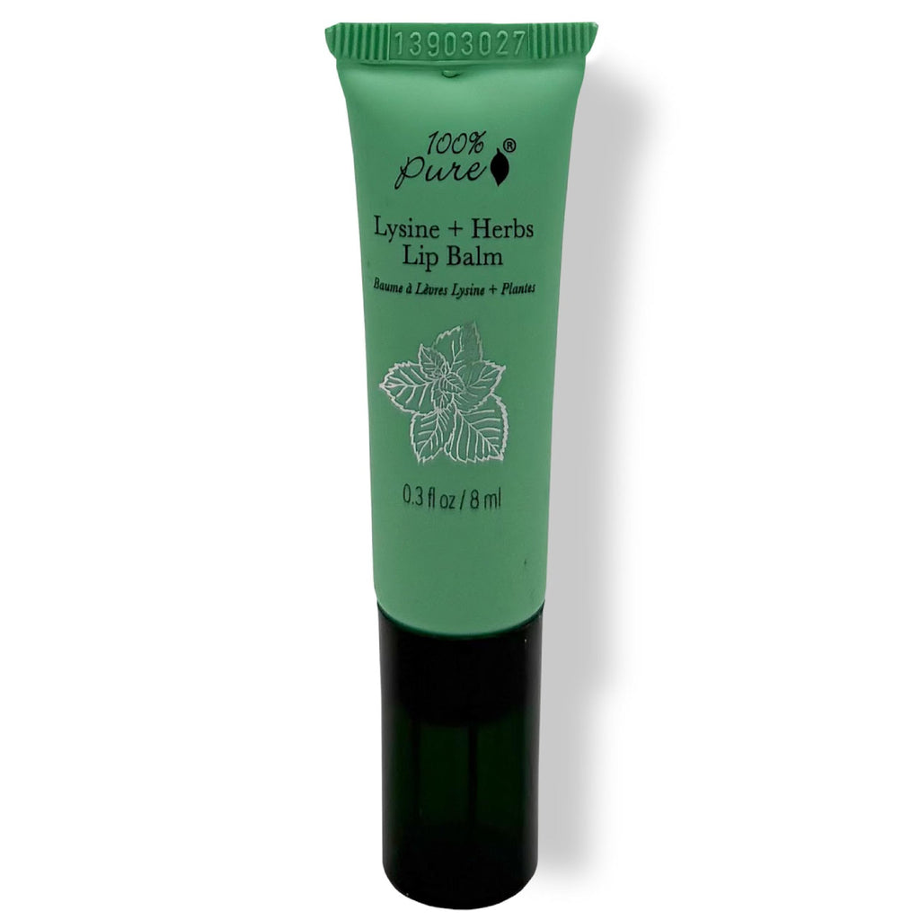 100% PURE Lysine + Herbs Healing Lip Balm Natural Soothing Nourishment for Sore, Cracked, Chapped