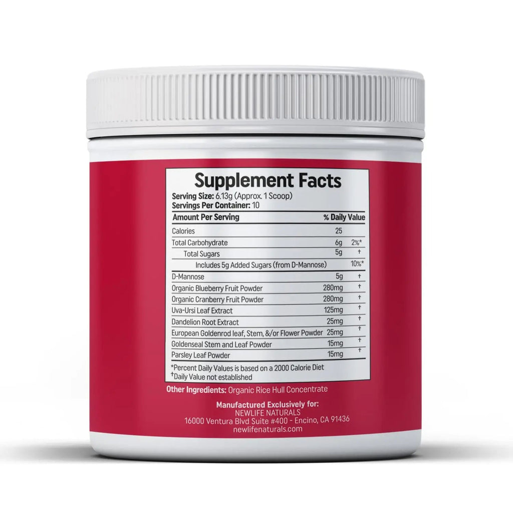 NewLife Naturals UT Revive with D Mannose Powder – UT Support for Urgency, Natural Urinary Tract Health for Women - with Cranberry, Blueberry & Botanicals – Short Term Potent Formula - 10 Servings NewLife Naturals Au supplements