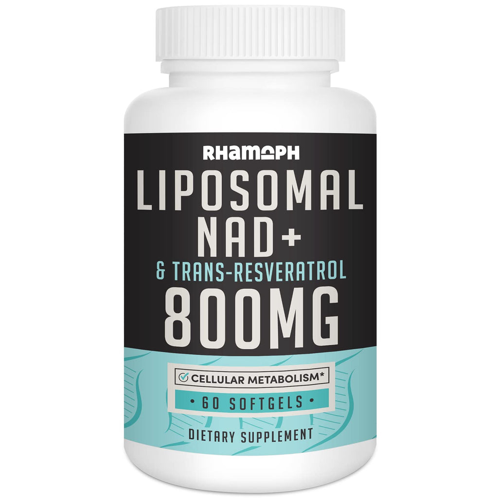 Rhamoph Liposomal NAD+ 800 mg with Trans-Resveratrol 300 mg, Max Absorption, Actual NAD+ Boosting Supplement for Healthy Aging, Cellular Energy, DNA Repair, Longevity - 60 Softgels Rhamoph Au supplements