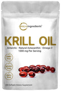 Micro Ingredients Antarctic Krill Oil Supplement, 1000mg Per Serving, 300 Soft-Gels Micro Ingredients Au supplements