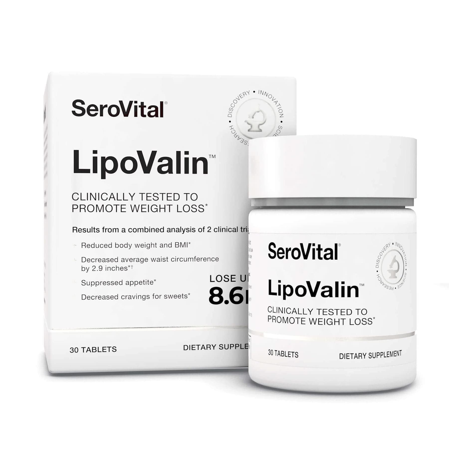 Serovital LipoValin Clinically Validated  Pills for Women Diet Pill, Appetite Suppressant, Stimulant-Free Weight Loss Supplement - 30 Count (30 Tablets)