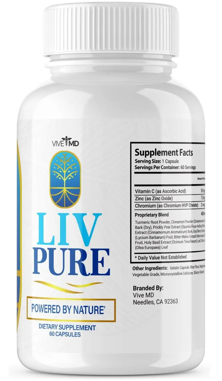 Liv Pure Capsules - Official Formula - Liv Pure Liver Detox Cleanse & Repair - Liver Supplem VIVE MD Au supplements
