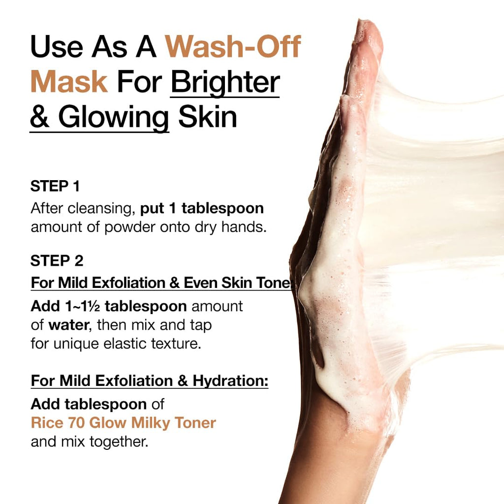 ANUA Rice Enzyme Brightening Cleansing Powder, Exfoliating Powder-to-Foam Cleanser, Smooth Texture & Clarity