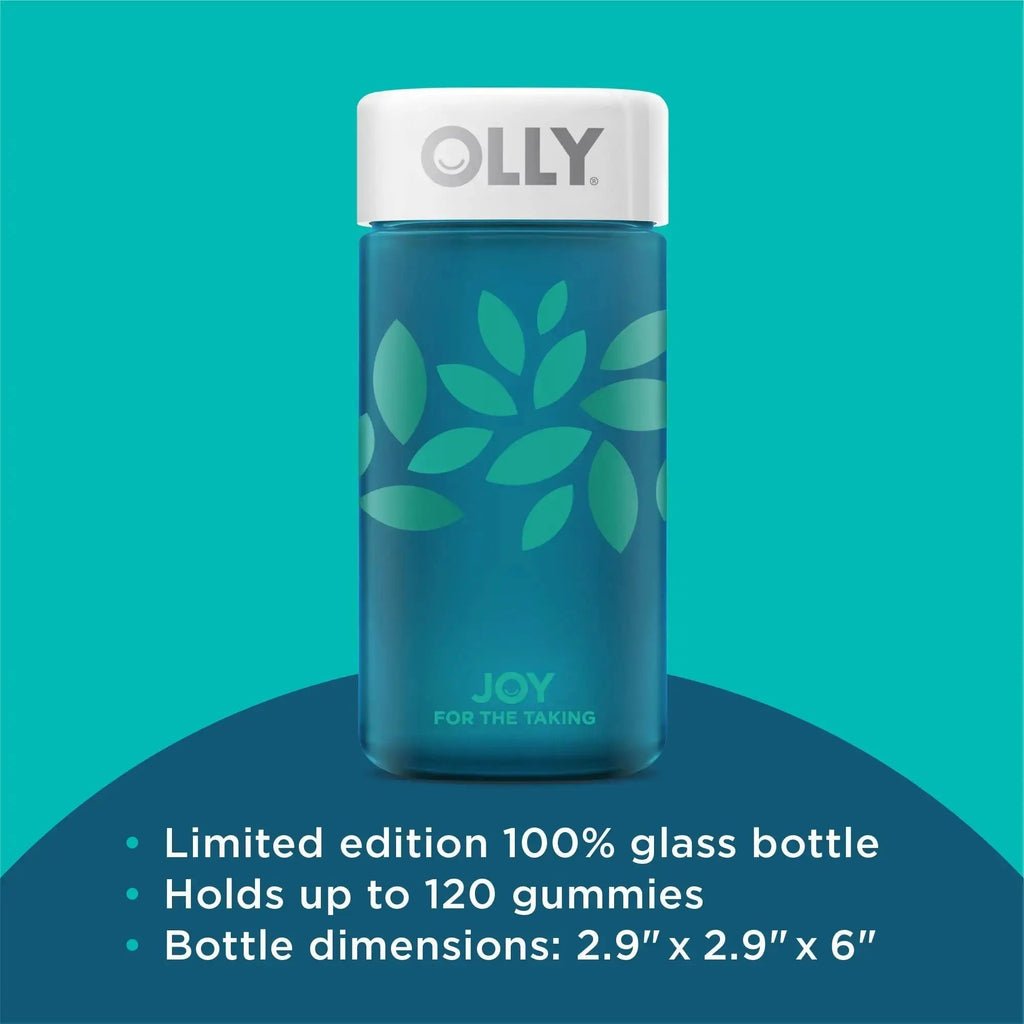 OLLY Joy Jar Gift, Easy Refillable Glass Bottle Vitamin Container, Holds Up to 120 Vitamin Gummies OLLY Au supplements