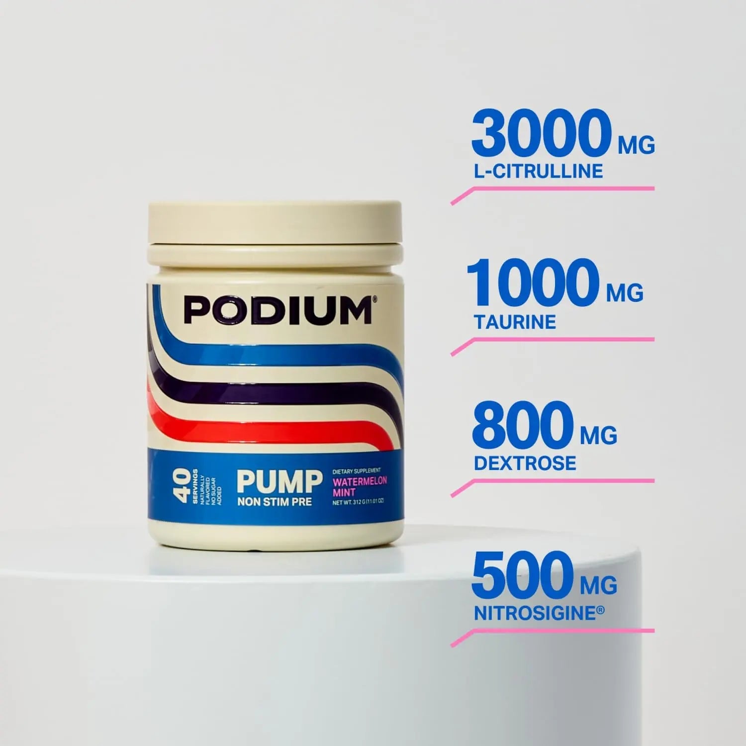 Podium Nutriton, Pump, Stimulant Free Pre-Workout, 40 Servings (Watermelon Mint) Podium Nutrition Au supplements