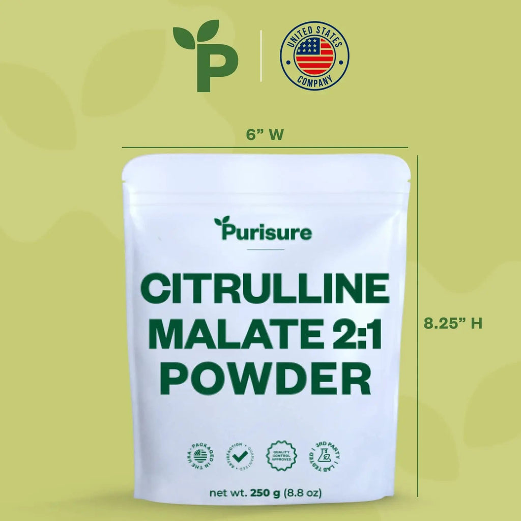 Purisure L-Ctrulline Powder 250g, Premium Citrulline 2:1 Malate Supplement for Strength Purisure Au supplements
