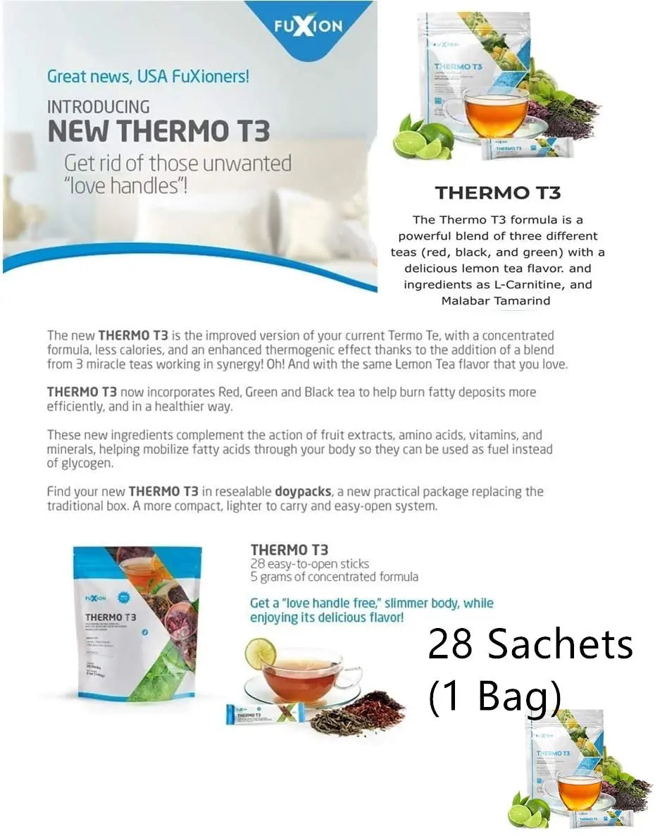 FuXion Thermo T3,Delicious Lemon Tea Flavor(Thermo TT3, 28 Sachets) CHNLML Au supplements