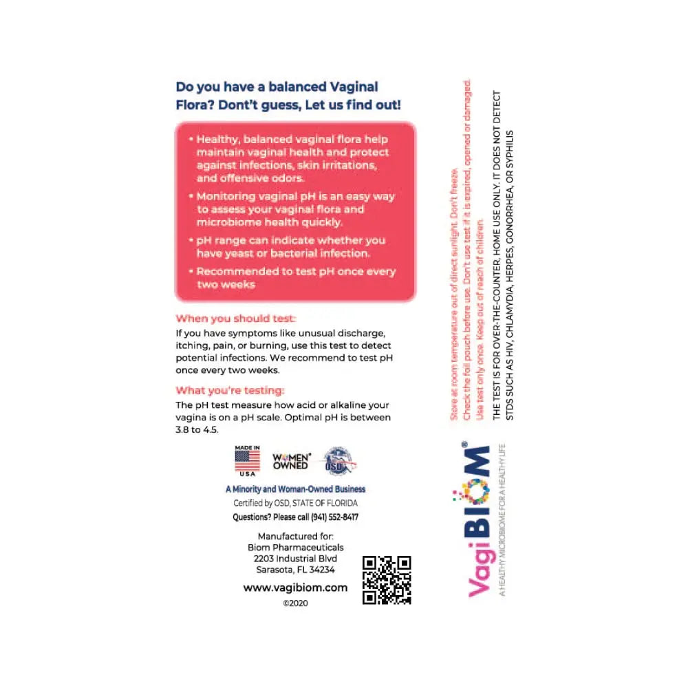VagiBiom Vaginal pH Tester: Balanced and Healthy Vaginal microbiome ensures Optimum pH VagiBiom Au supplements