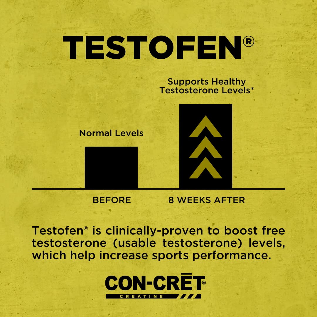 CON-CRET®+ Test, CON-CRET® Patented Creatine HCl Now with Testofen®, Boost Testosterone Levels, 60 Capsules CON-CRET Au supplements