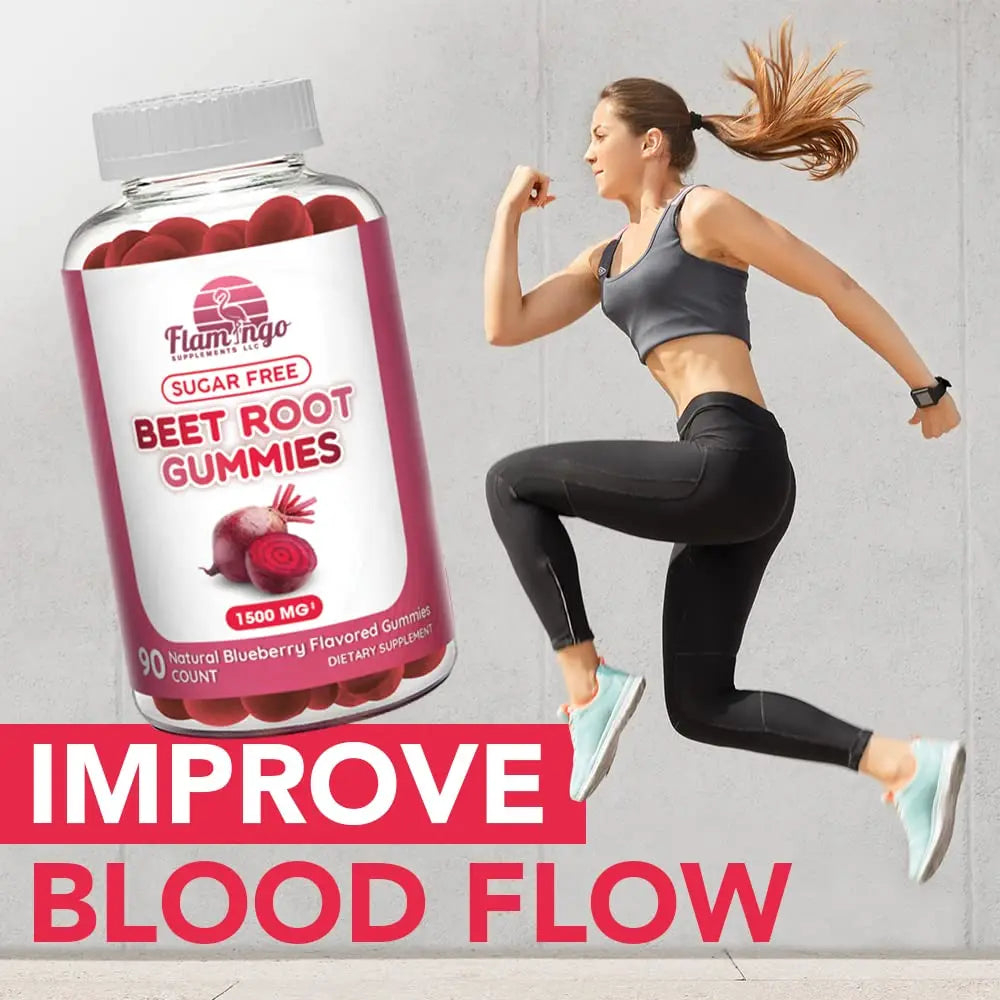 Sugar Free Nitric Oxide Beet Root Gummies (1500 mg)- Beet Root Chewables for Athletic Flamingo Supplements Au supplements