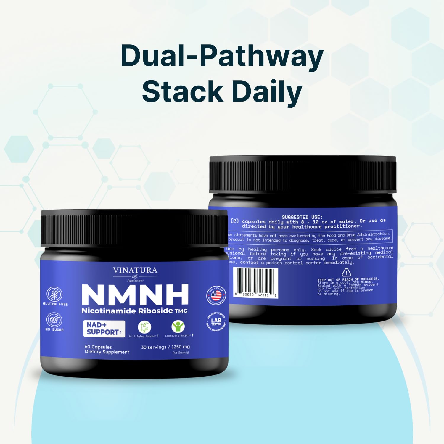 VINATURA NMNH (NMN Supplement Alternative) Nicotinamide Riboside & TMG - NAD Supplement for Anti-Aging - 60 Capsules VINATURA Au supplements