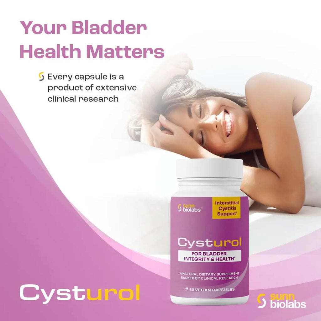 CYSTUROL® Bladder Support Supplement | Interstitial Cystitis (IC) | Bladder Pain | Urinary Tract Health | Clinically Studied Formula for Bladder Inflammation, UTI, Mast Cell Support & Urinary Urgency SUNN BIOLABS Au supplements