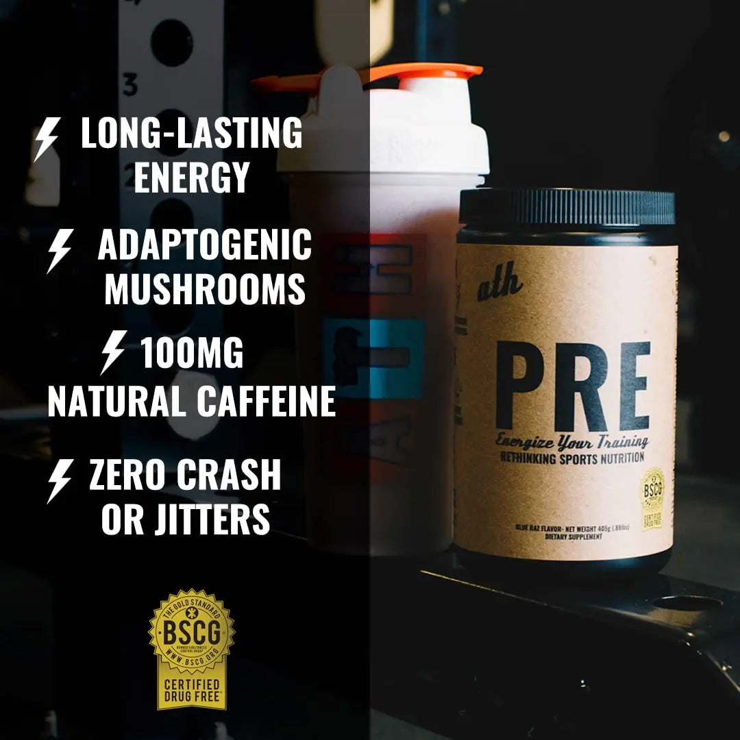ATH PRE, Natural Plant Based Pre Workout, Low Caffeine, Low Stim, Pump, Clean Ingredients ATH Au supplements