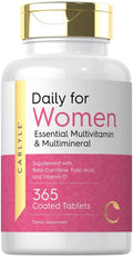 Carlyle Women's Daily Multivitamin and Multimineral Supplement | 365 Tablets | Beta-Carotene, Folic Acid and Vitamin D | Non-GMO, Gluten Free Pills Carlyle Au supplements