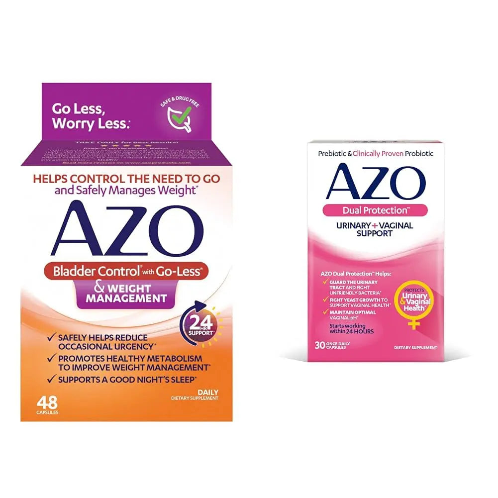 AZO Bladder Control with Go-Less® & Weight Management Dietary Supplement & Dual Protection | Urinary + Vaginal Support* AZO Au supplements