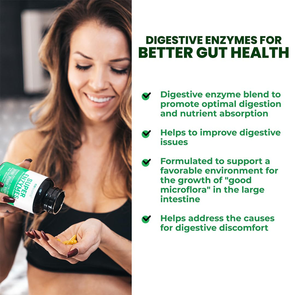 GoBiotix Digestive Enzymes Supplement with Prebiotics and Probiotics for Women and Men - Gut Health, Gluten Digestion, Lactose Absorption