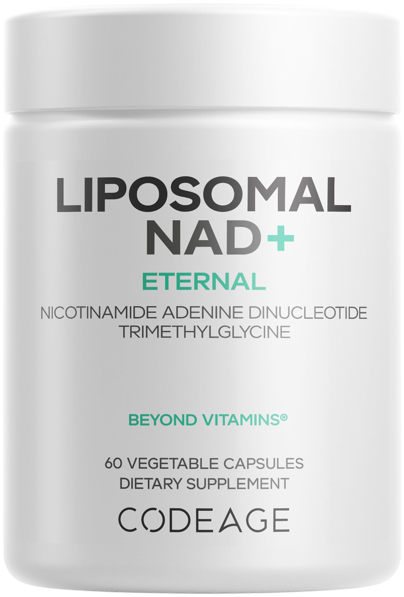 Codeage Liposomal NAD+ Supplement - NAD Nicotinamide Adenine Dinucleotide Coenzyme Pills - 500 mg NAD+ Per Serving & Betaine Anhydrous - Liposomal Delivery - Vegan, Non-GMO, Gluten-Free - 60 Capsules Codeage Au supplements