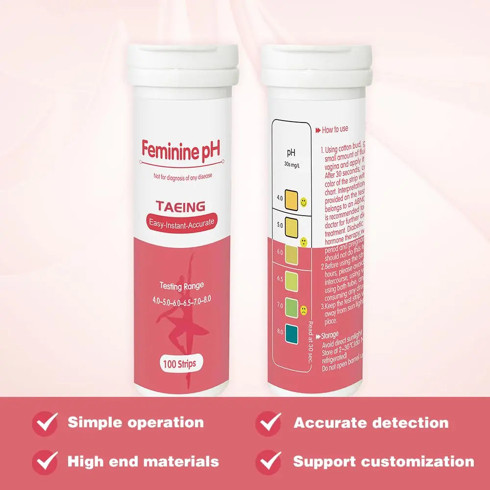 TAEING Vaginal Health pH Test Strips, 100pcs Feminine pH Test for Women, pH-Balance Monitor My Store Au supplements