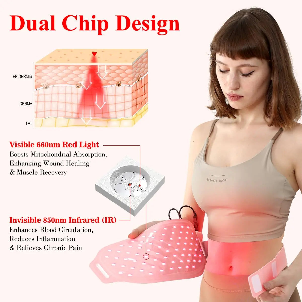 Red Light Therapy Belt for Body, Infrared Light Therapy for Pain Relief, Waterproof Red Light Therapy USUIE Au supplements
