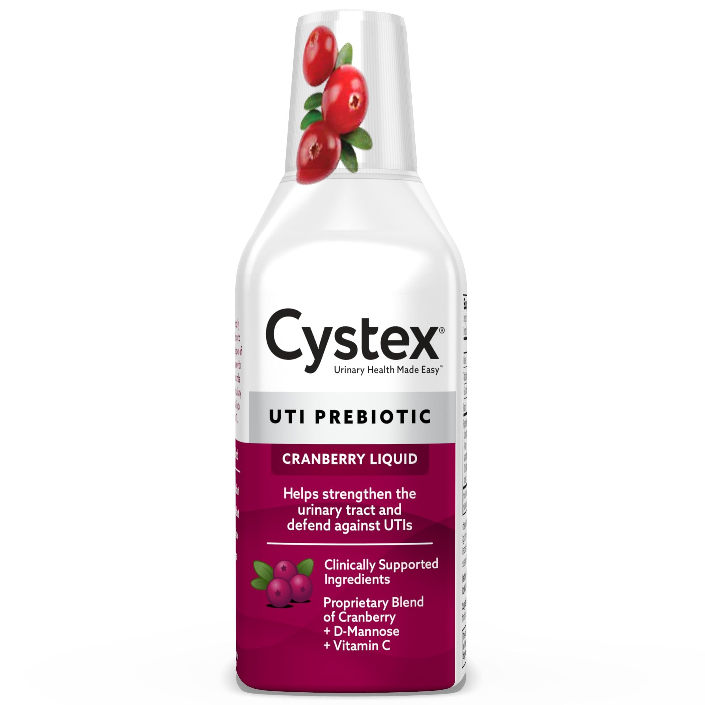 Cystex Urinary Tract Infection Support & Prevention - Cranberry Prebiotic Supplement with D-Mannose & Vitamin C for UTI Protection & Urinary Health Maintenance - 7.6 fl oz (Pack of 1) Cystex Au supplements