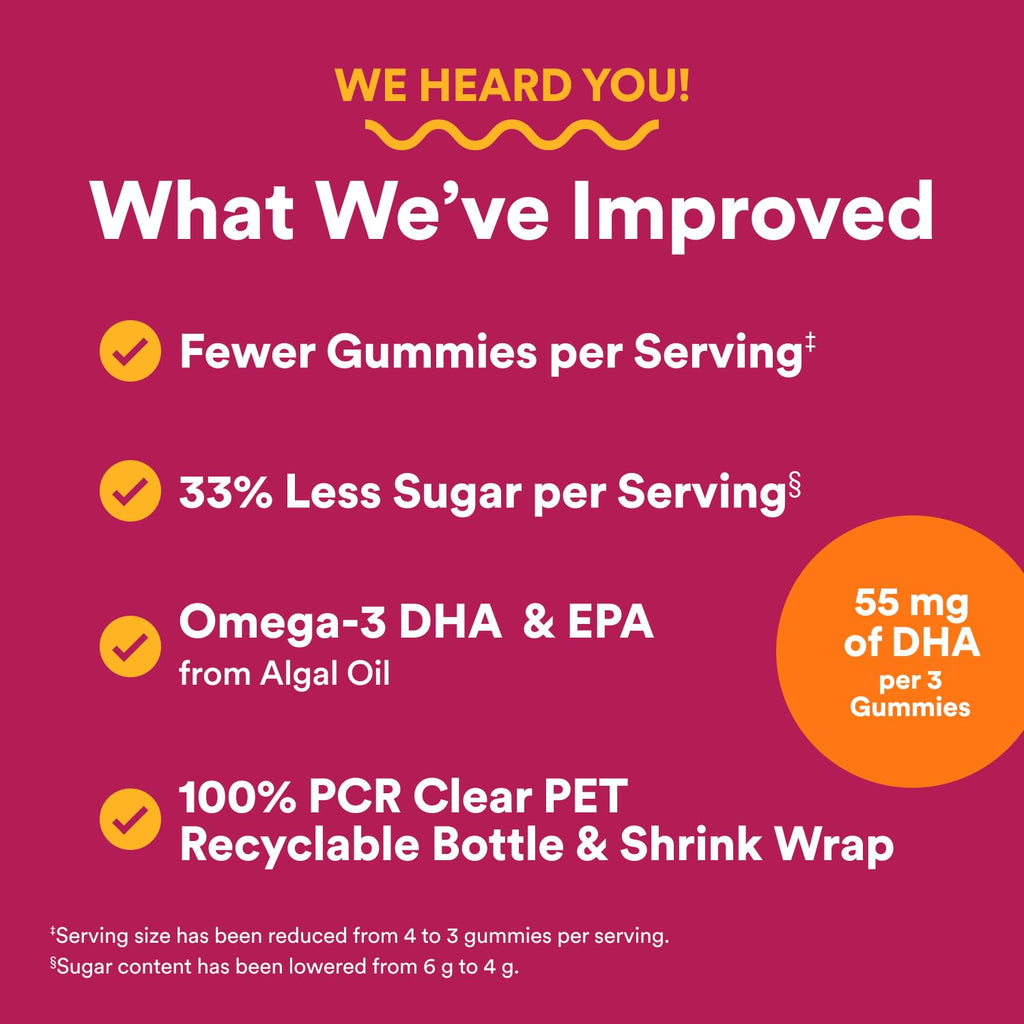 SmartyPants Multivitamin Gummy for Women 50 and Over, Omega 3 (DHA/EPA), Methylfolate, CoQ10, Vitamin D3, C, Vitamin B12, B6, A, K, Biotin