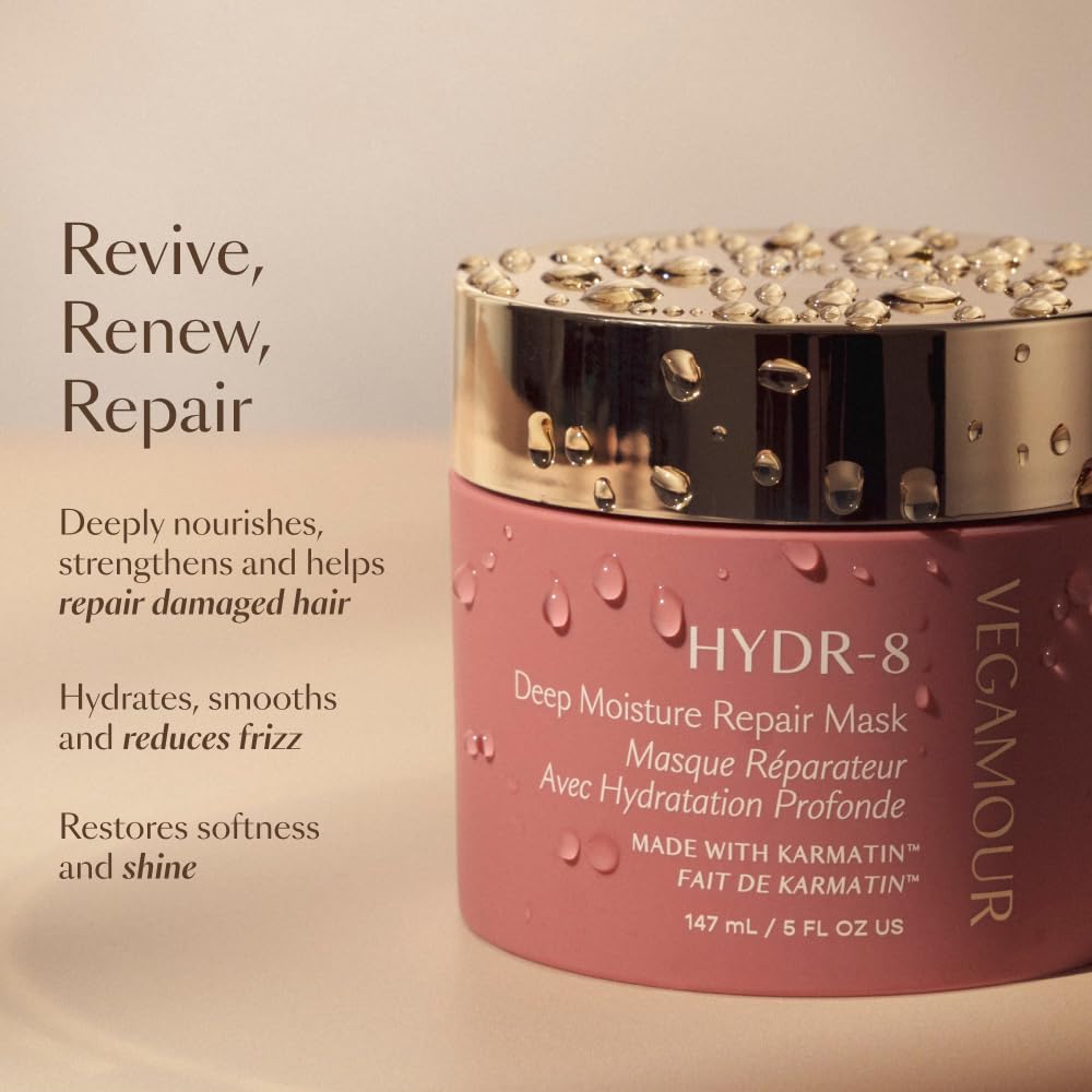 VEGAMOUR HYDR-8 Deep Moisture Repair Mask, Deep Conditioner Hair Mask Formulated Without Sulfates for Dry, Damaged, Frizzy Hair, Floral & Vanilla Scent, 5 fl. oz. VEGAMOUR Au supplements