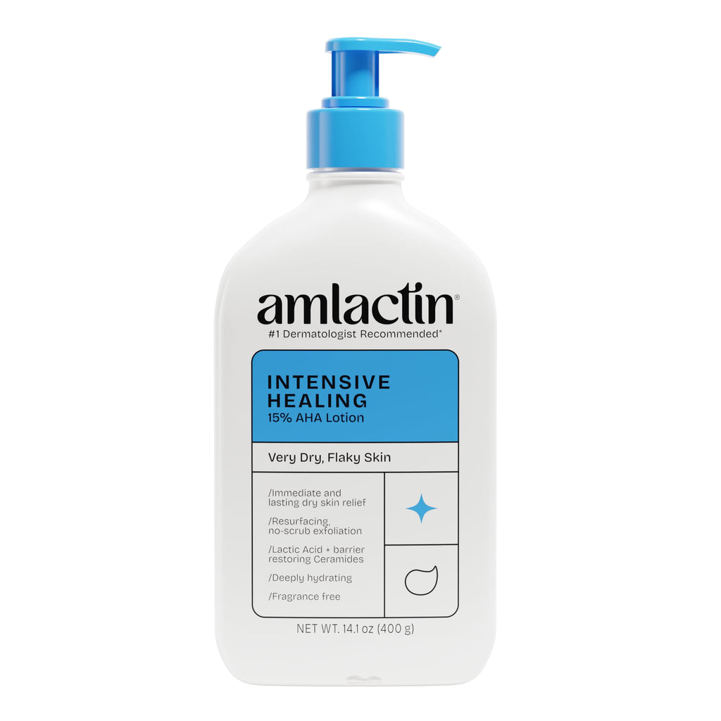 AmLactin Intensive Healing Body Lotion - Therapeutic Lotion for Extremely Dry Skin - No-Scrub Exfoliator and Moisturizer