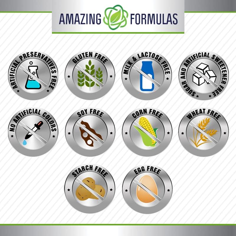 Amazing Formulas Advanced Collagen Supplement | Collagen Type I, II & III with Vitamin C & Hyaluronic | 1600 Mg Per Serving | 90 Capsules | Non-GMO | Gluten-Free | Made in USA Amazing Nutrition Au supplements