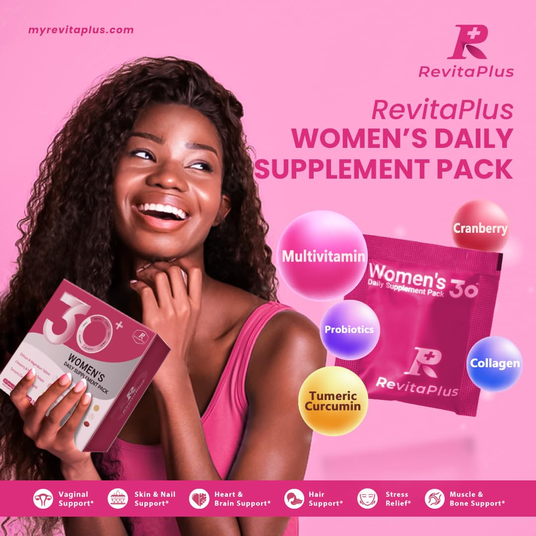 RevitaPlus Multivitamin for Women with Vitamin A,B,C,D3,E,K2,Biotin, Collagen,Krill Oil,Cranberries Supports Energy,Wellness,Beauty and Immune - Vitamin Packs for Women Health 30 Packs RevitaPlus Au supplements