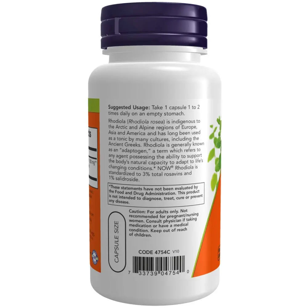 NOW Supplements, Rhodiola 500 mg, Helps Body Adapt to Stress of Daily Life*, Adaptogenic NOW Au supplements