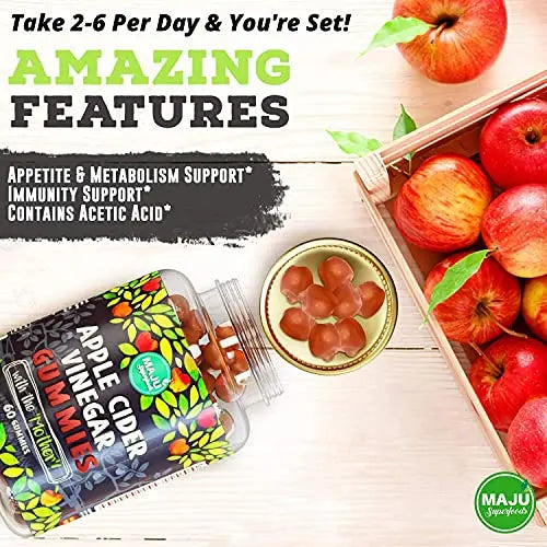 Apple Cider Vinegar Gummies with Mother - Weight Management & Detox - 2X Stronger Maju Superfoods Au supplements