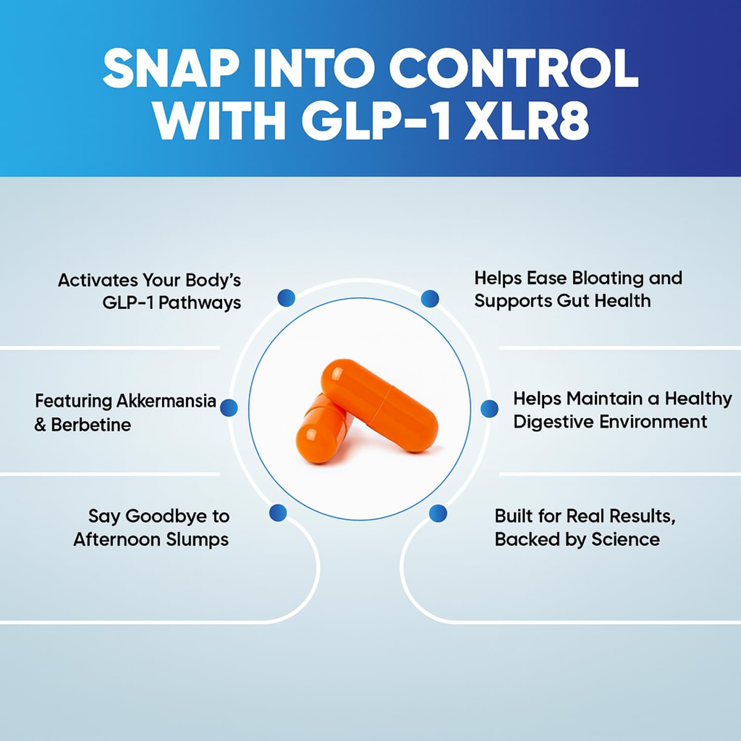GLP-1 XLR8 Supplement for Weight Loss, Digestion, Constipation, Bloating Relief with Akkermansia 2.6 Billion AFU Live Prebiotic Probiotic Postbiotic Gut Health + Berberine for Women Men 360 Capsules Snappy Scripts Au supplements