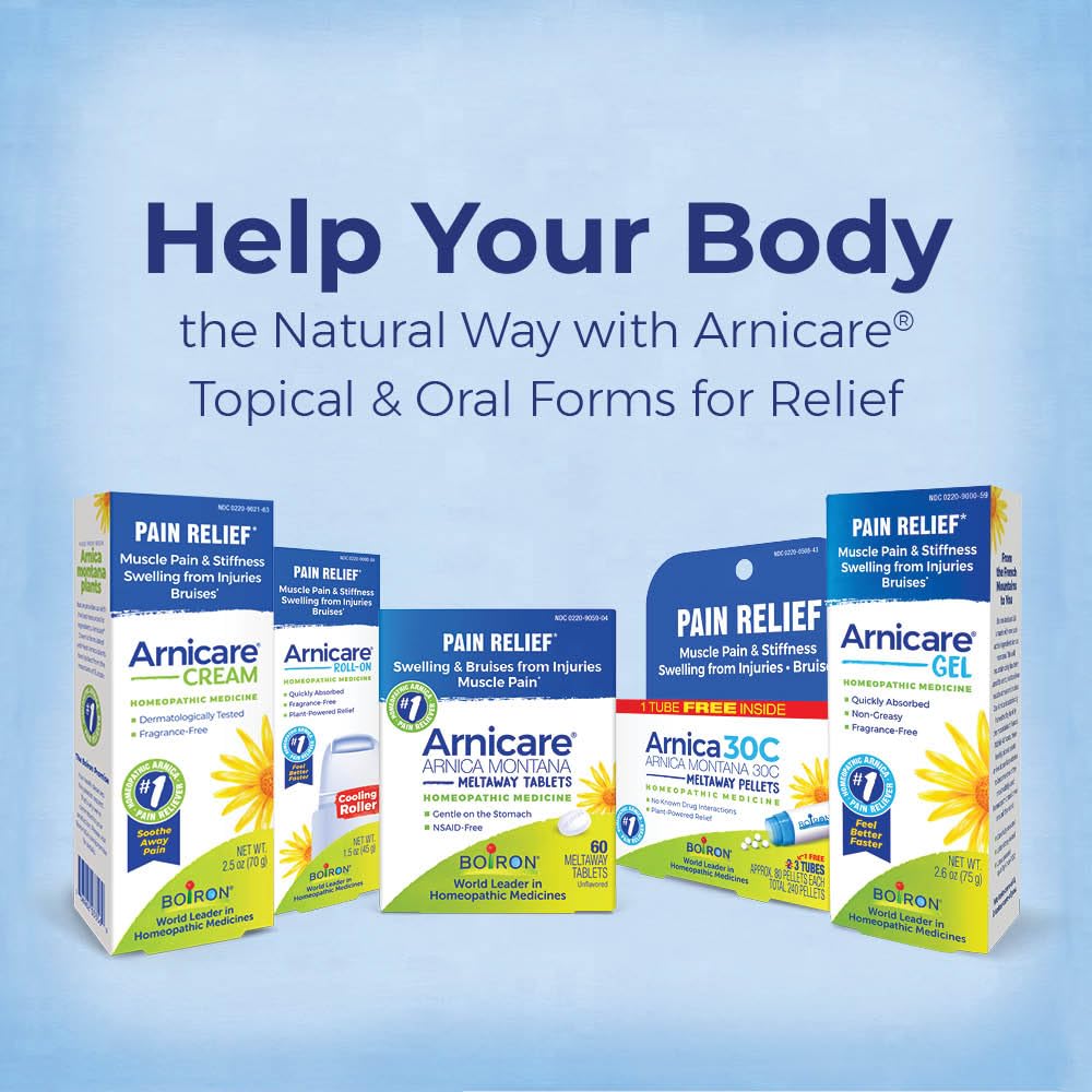Boiron Arnicare Cream Natural Soothing Relief for Joint Pain, Muscle Pain, Swelling, Soreness, and Stiffness - Fast Absorbing and Fragrance-Free - 2.5 oz Boiron Au supplements