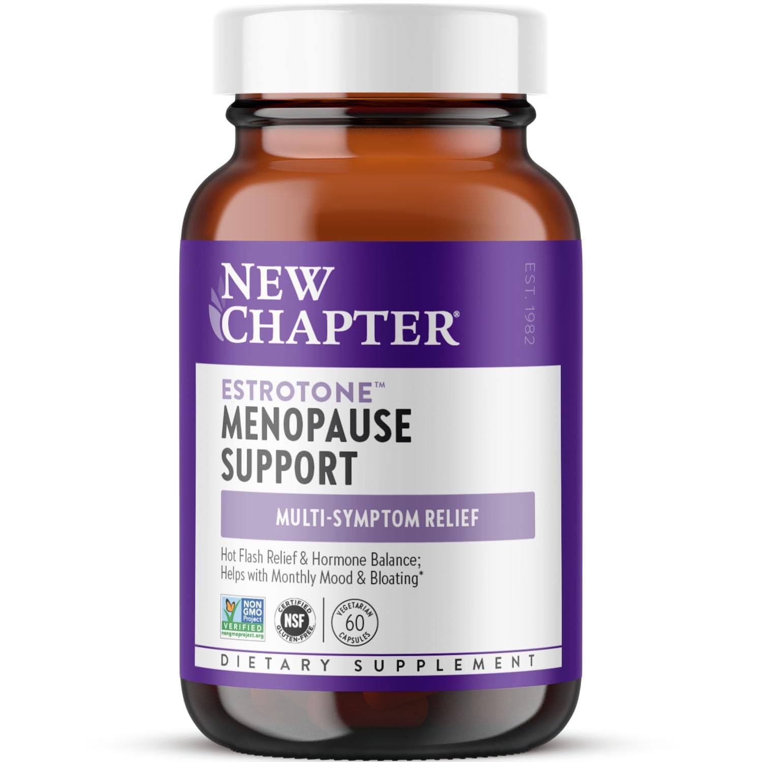 New Chapter Menopause Supplement - Estrotone Herbal Hormone Balance for Women in Perimenopause, with Black Cohosh for Hot Flash Relief & to Reduce Night Sweats + Vitex, No Added Hormones - 60 ct New Chapter Au supplements