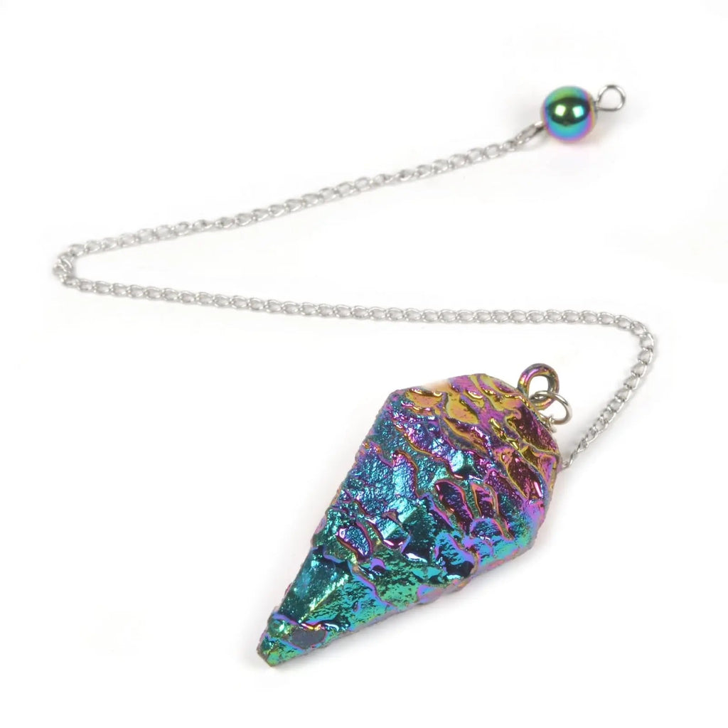 JUSTINSTONES Metallic Rainbow Coated Dragon Blood Fossil Gemstone Rock Crystal Hexagonal JUSTINSTONES Au supplements