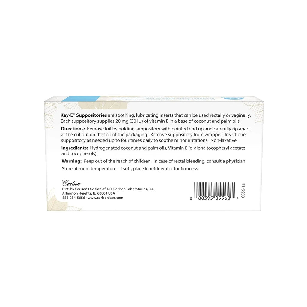 Carlson Labs Key-E Suppositories Vitamin E Soothing Inserts (2 Packages of 24 Inserts, 48Count) Carlson Au supplements