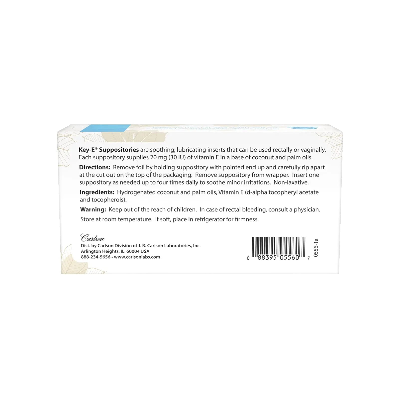 Carlson Labs Key-E Suppositories Vitamin E Soothing Inserts (2 Packages of 24 Inserts, 48Count) Carlson Au supplements