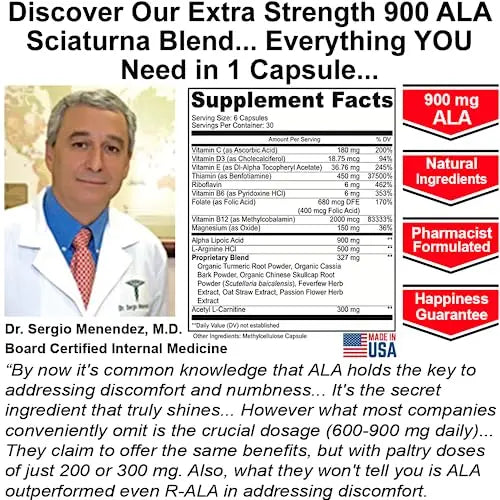 Sciatica Supplement with 900 mg Alpha Lipoic Acid - Sciatic Nerve Support Nuturna Au supplements