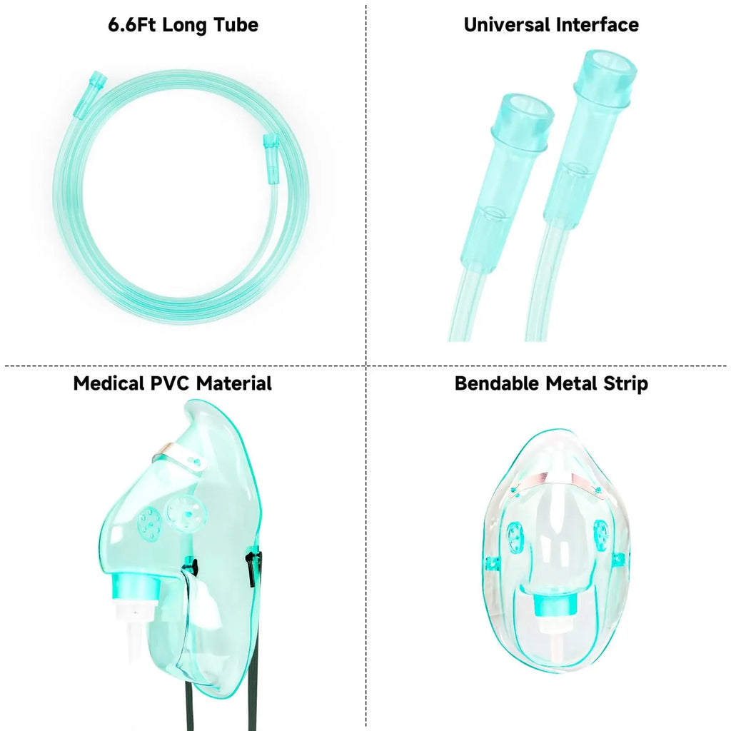 2 Pack Oxygen Mask for Face Adult with 6.6 Ft Tube and Adjustable Elastic Strap - Size XL REALBEBFF Au supplements