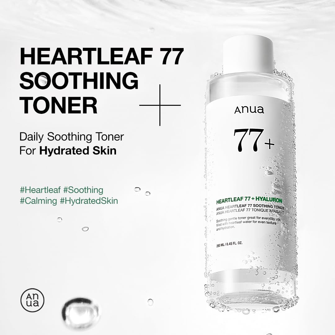 Anua Heartleaf 77 Soothing Toner, Moisturizing & Calming Facial Toner for Glass Skin, Hyaluronic Acid, Lightweight Hydration