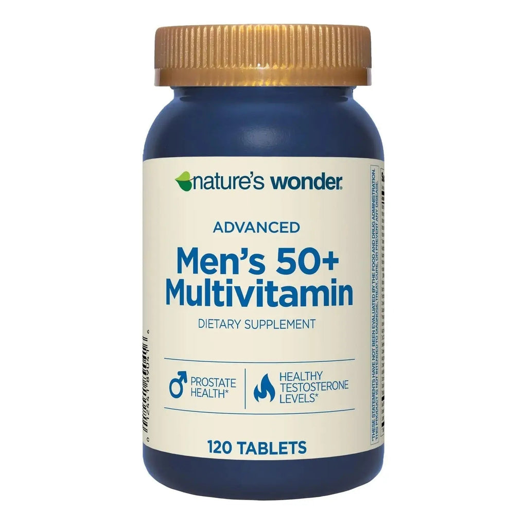 Nature's Wonder Advanced Men's 50+ Multivitamin/Multimineral Supplement with Vitamin D3 and B Vitamins 120 Tablets, 120 Day Supply Nature's Wonder Au supplements