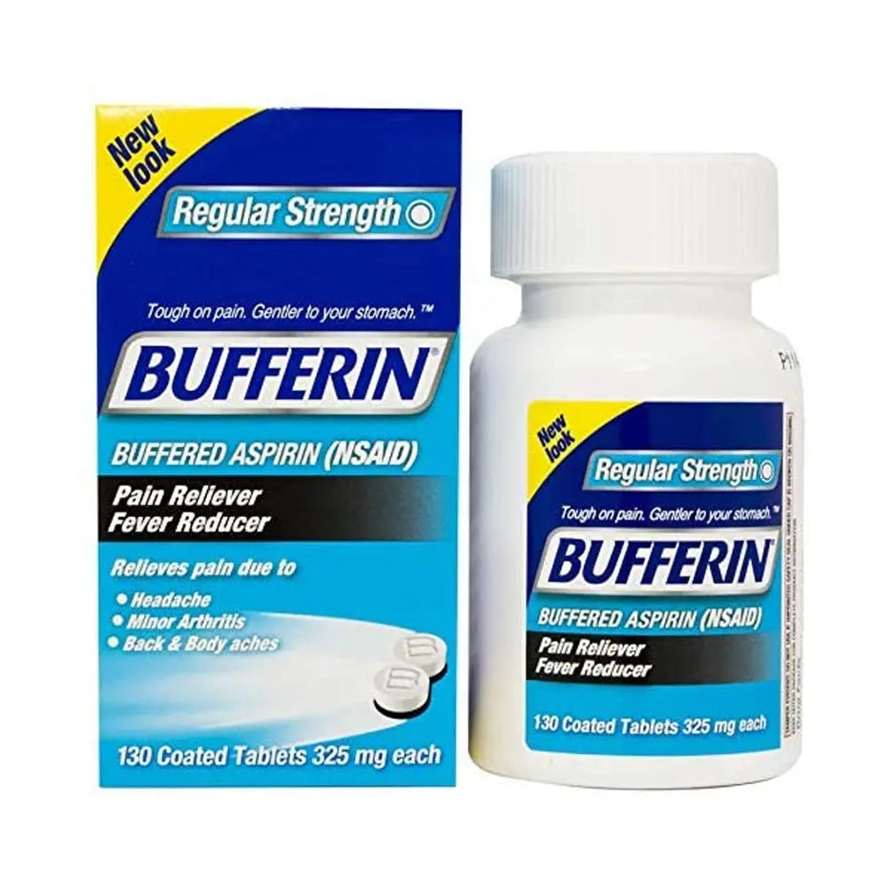 Bufferin Buffered Aspirin (NSAID) Coated Tablets Pain Reliever/Fever Reducer 130 ea (Pack of 3) Bufferin Au supplements