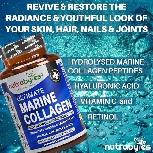 High Strength Marine Collagen with Hyaluronic Acid, Retinol and Vitamin C NUTRABYTES Au supplements